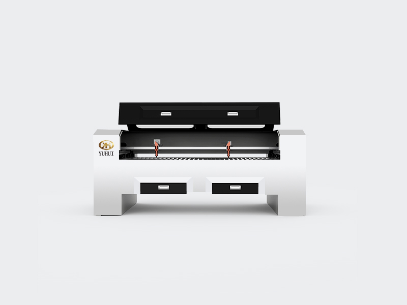 What are the key benefits of a double head laser engraving and cutting machine?